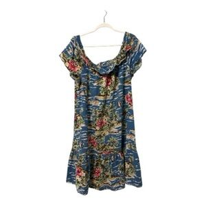 Chic Blue Floral Mini Dress